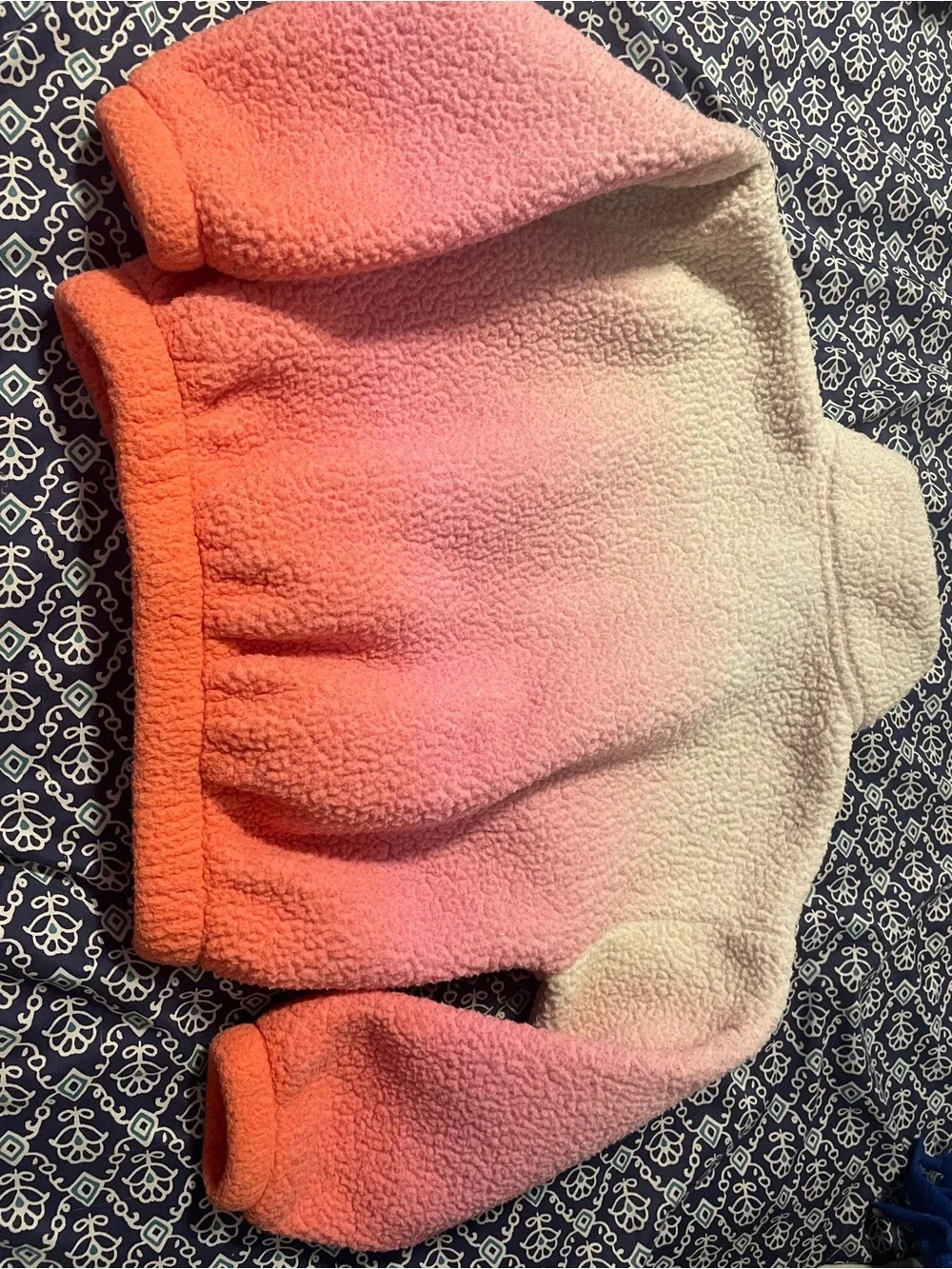 Old Navy Pink to Cream Ombre Plush Zip-Up